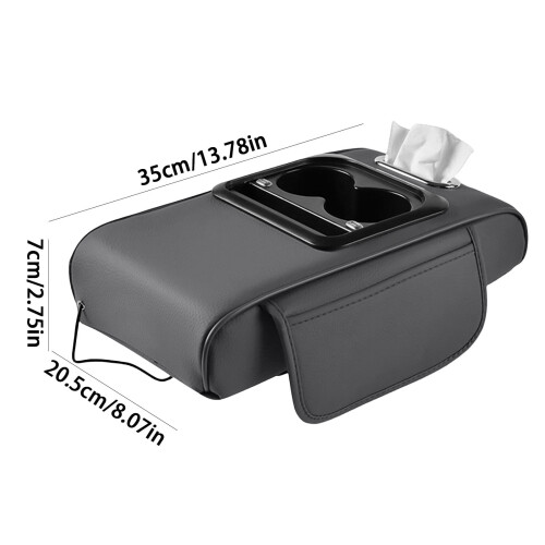 Auto middenconsole armsteun kussen met USB-interface, universele opbergbox en beschermhoes 2