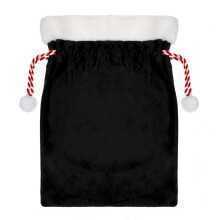Black Velvet Santa Drawstring Pouch 30x40cm