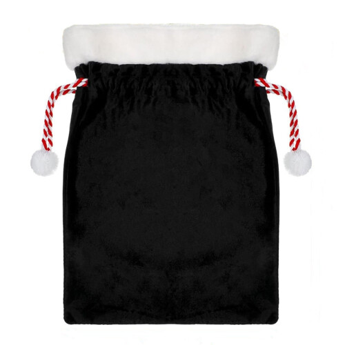 Black Velvet Santa Drawstring Pouch 30x40cm