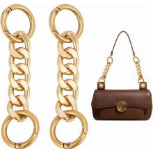 2 Correntes Extensoras de Bolsa Vintage Douradas com Anéis de Mola