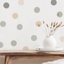 Adesivos de parede em vinil com estampa de bolinhas boho (72 peças)