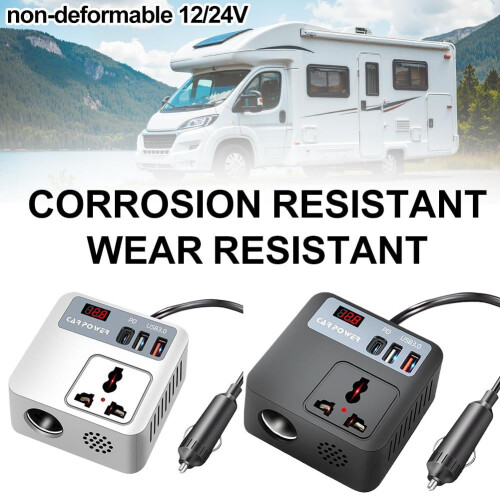 Νεότερος μετατροπέας αυτοκινήτου 12V24V σε 220V αναπτήρα τσιγάρων QC3.0 γρήγορης 1