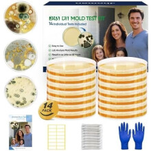 Kit de teste de moldes com 14 peças e guia para superfície e ar.