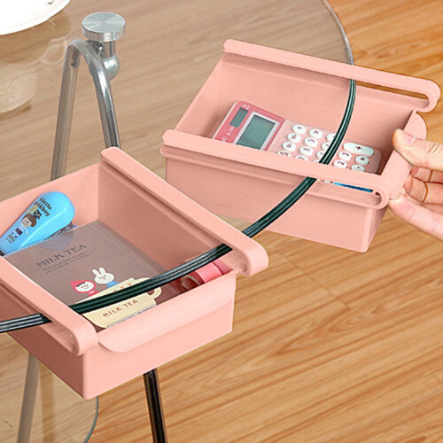 Storage Box 16.5x15.5x7cm Plastic Refrigerator Pull Out Storage Box Drawer with Drainage Holes(Pink,1Pcs) 2