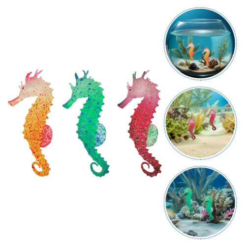 6er-Packung Silikon-Leuchtseepferdchen-Aquarienornamente