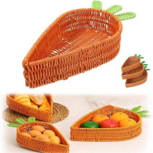 Cestino portaoggetti in rattan a forma di carota, medio
