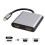 Προσαρμογέας διπλής οθόνης USB C4K60Hz για βάση αλουμινίου με παροχή ρεύματος και 8