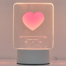 Creative 3D Heart Mood Night Light Acrylic Bedside Lamp for Bedroom & Kids Room