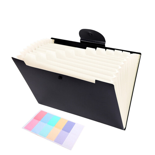 Pasta Sanfonada A4 Bege com 12 Bolsos 9,5 x 13 polegadas