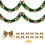 Kerstslinger van lametta met strikjes, 2 meter, 12 stuks 1