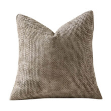 Chenille kussenhoes 18x18 inch, neutraal