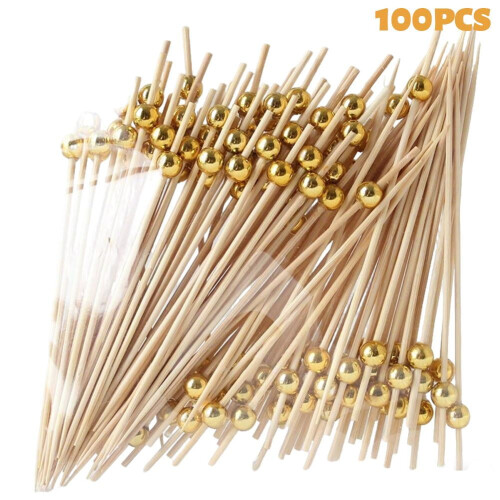 Disposable electroplated skewers fruit forks cocktail picks