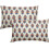 Μαξιλαροθήκες οσφυϊκής χώρας με λουλουδάτα χρώματα σε μπλε και πορτοκαλί χρώμα, 1