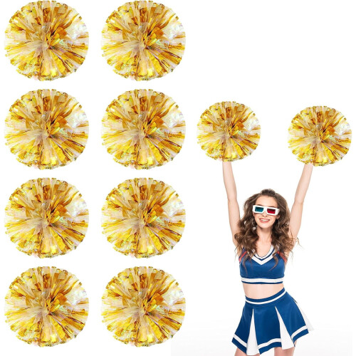 8 Μεταλλικά Cheer Pom Pom σε Στυλ Δαχτυλιδιού 30cm