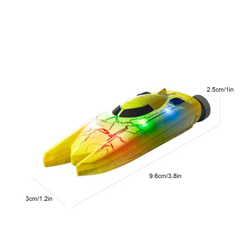 Mini barco RC 2.4G com luzes LED e acrobacias de 360, USB 2