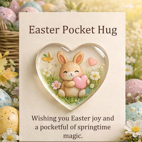 Easter Pocket Hug Bunny with Prayer Card, 1 piece 1