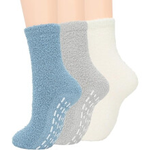 Chaussettes antidérapantes en peluche pour planchers de bois franc (3 paires)