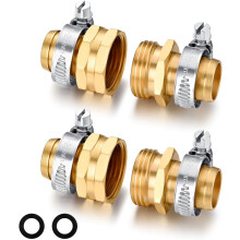 Kit de réparation de tuyau d'arrosage en laiton avec colliers de serrage en acier inoxydable,