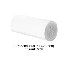 Sacs poubelle blancs de bureau 30 x 35 cm, sans parfum, rouleau de 30