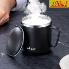Mug isotherme en acier inoxydable 400 ml avec couvercle