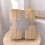 Superzachte polyester plaid 39x59 inch taupe 1