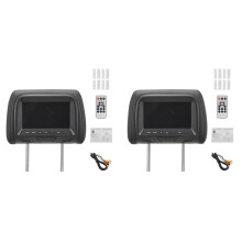 2X Universel 7 Pouces Voiture Appuie-TêTe Moniteur ÉCran SièGe ArrièRe Divertissement Lecteur MultiméDia pour AV USB  MP4 MP5 FM Noir