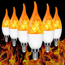 Lot de 6 ampoules LED effet flamme E12 1,2 W blanc chaud