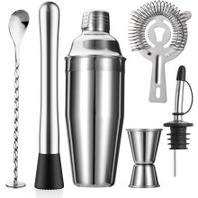 Ensemble de 6 shakers Ă cocktails en acier inoxydable avec shaker de 710 ml (24 oz)