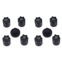 8 Peças de Metal M4 Porca Aro da Roda Boné para Carro de Esteira RC 1/10 TRX4 TRX6 D90 D110 Axial SCX10 Peças de Atualização, Preto