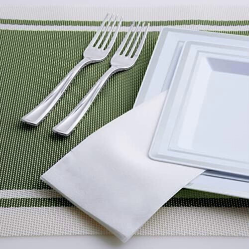 100 Χειροπετσέτες μιας χρήσης με υφή λινό 12" x 17" 2