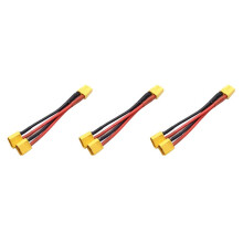 3X Connecteur de Batterie Parallèle XT60 1 Câble Femelle à 2 Mâles Double Extension Répartiteur en Y 14AWG Fil de Silicone pour Batterie RC