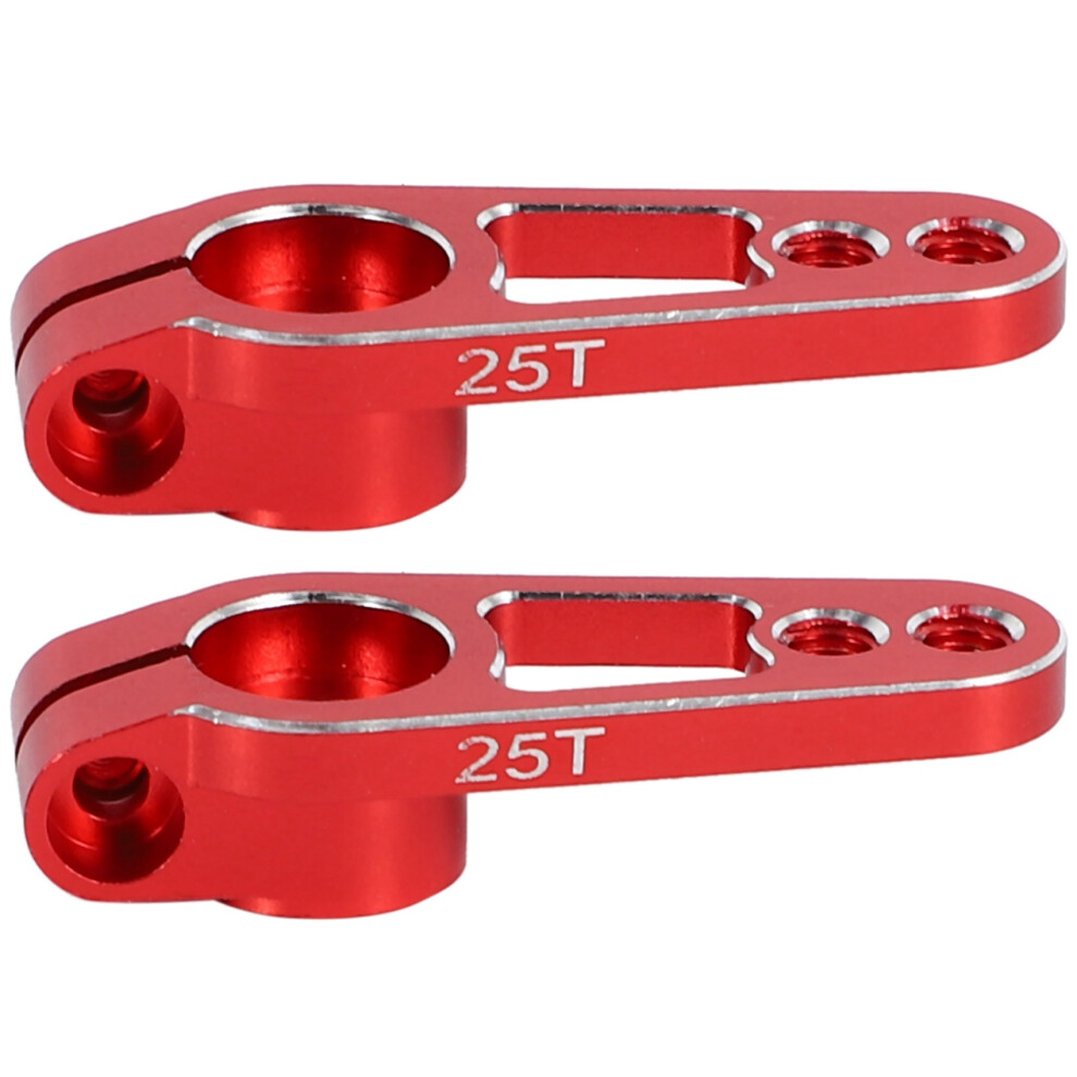 2Pcs Aluminum Alloy 25T 31Mm Steering Servo Arm Horn For Rc Car Crawler Parts, Red 6031945927866