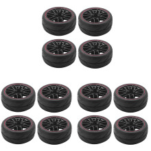 12 Pcs 12mm Jantes et Moyeux Pneus En Caoutchouc pour Rc 1 /10 Sur La Route Tournée Dérive Voiture R