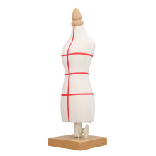 12.2 Inch Canvas Female Dress Form with Wooden Base for Sewing & Display