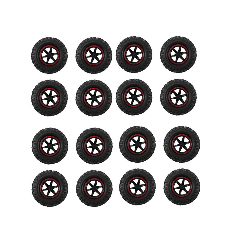 16Pcs 1.9 Inch 96Mm 1/10 Scale Tires With Wheel Rim For 1/10 Scx10 Cc01 D90 Cc01 Rc Rock Crawler Parts Black 6033601601271