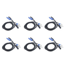 6X DMX Powercon Cable Combination of Powercon Plug and DMX XLR Signal for Light Power Connection Signal Transit(A)