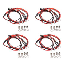 4X 4 Zestaw Oświetlenia LED 2 Białe 2 Czerwone Reflektory 3mm do 1/24 RC Crawler Car Axial SCX24 90081 AXI00002 Upgrade Parts