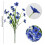 12pcs Blue Artificial Roses – UV Resistant, Outdoor & 3