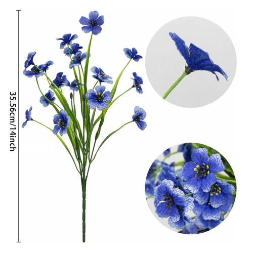 12pcs Blue Artificial Roses – UV Resistant, Outdoor & 2