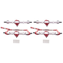 2X Eje Completo Delantero Y Trasero de Coche Rc para Mn D90 D91 D96 D99S Mn90 Mn96 Mn99 Mn99S 1/12 Piezas de Actualización de Coche Rc, Plateado