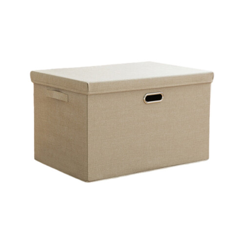 Faltbare Aufbewahrungsbox aus Leinen-Baumwolle mit Deckel 1