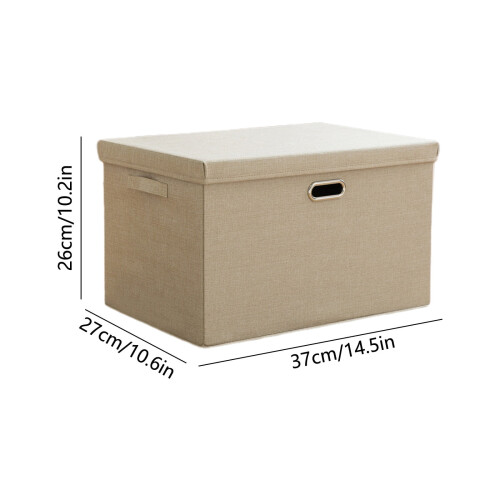 Faltbare Aufbewahrungsbox aus Leinen-Baumwolle mit Deckel 2