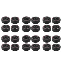 24 Stücke 12mm Felgen und Gummi Reifen für Rc 1/10 Straße Drift Auto R