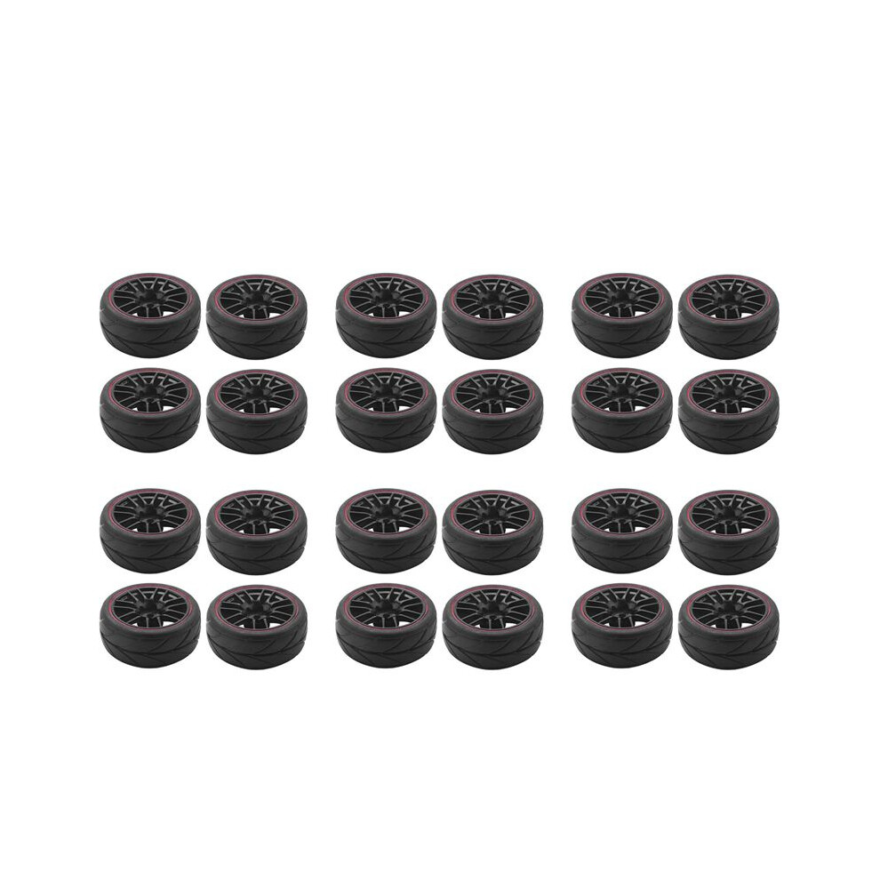 24Pcs 12Mm Hub Wheel Rims & Rubber Tires For Rc 1/10 -Road Touring Drift Car R 4711212524869