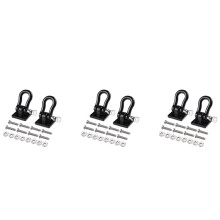 6Pcs Trailer Towing Buckle Tow Hooks Metal Climbing Trailer Shackles for 1/10 RC Car Truck Climbing Car (Black)