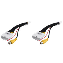 2X Voiture 24 Broches Commutateur D'Entrée Vidéo Caméra de Stationnement Inverse Câble Adaptateur RCA Convient pour Stepway Vivaro Dacia