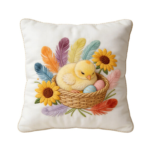 Housse de coussin de Pâques motif lapin 45 cm 1