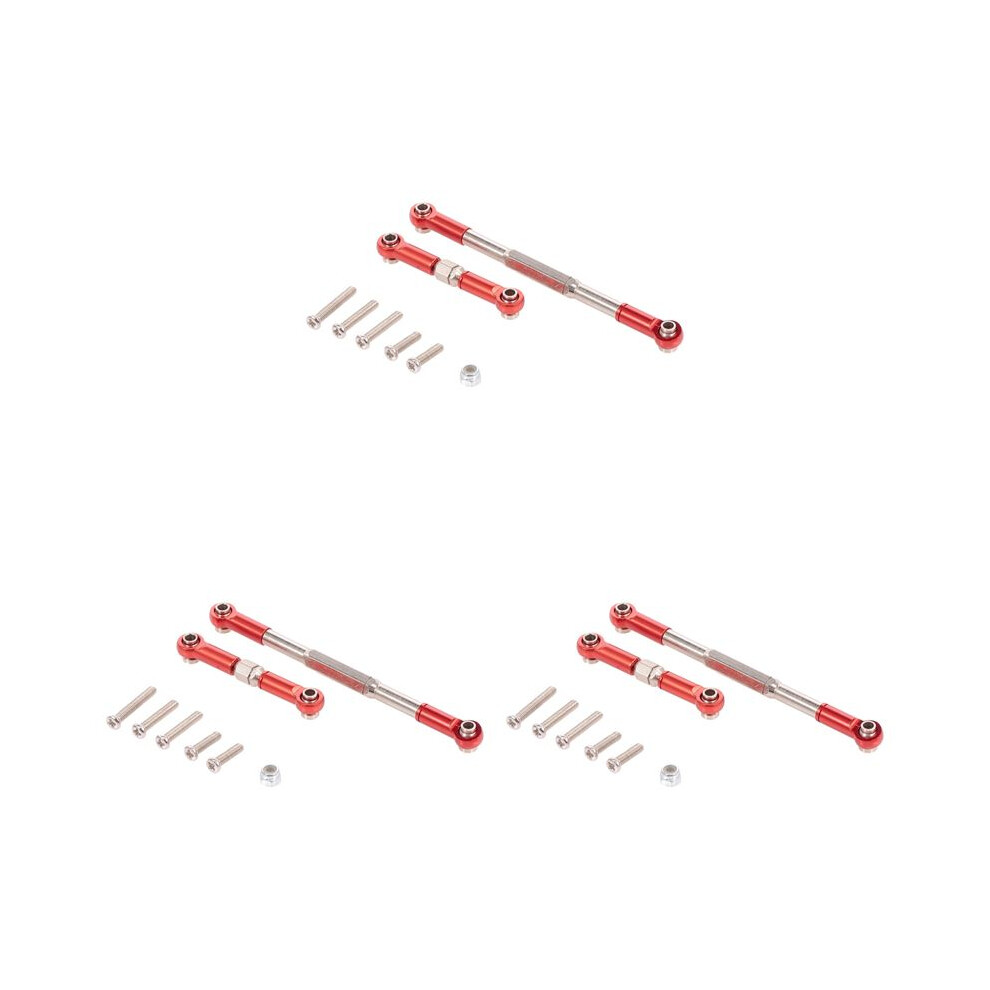 3X Rc Steering Rod Cnc Machining Steering Linkage Rod Set For Wpl 1608T Rc Truck Rc Steering Linkage Set, Red 4711661754374