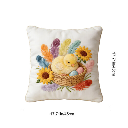 Housse de coussin de Pâques motif lapin 45 cm 2