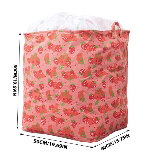 Large Cotton Linen Storage Bag, Watermelon Red, 100L 2